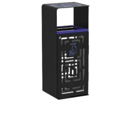 Poubelle tri sélectif ajourée coloris gris et bleu