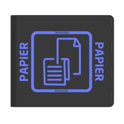 Dessus de poubelle de tri papier coloris bleu