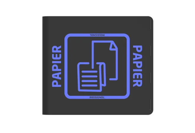 Dessus de poubelle de tri papier coloris bleu