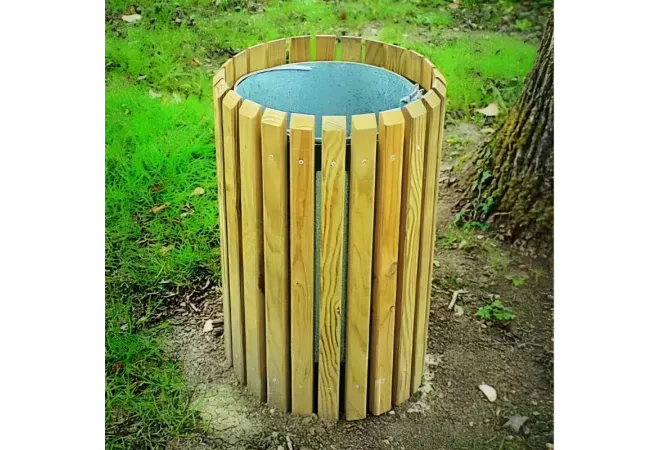 Poubelle extérieure en bois 50 L