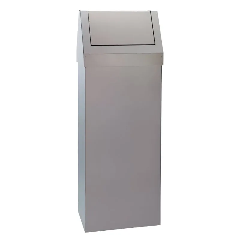 Poubelle intérieure en inox brillant pour collectivité