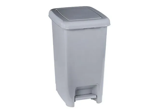 Poubelle à pédale en polypro coloris gris 10 L