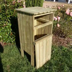 Poubelle en bois de pin traité autoclave