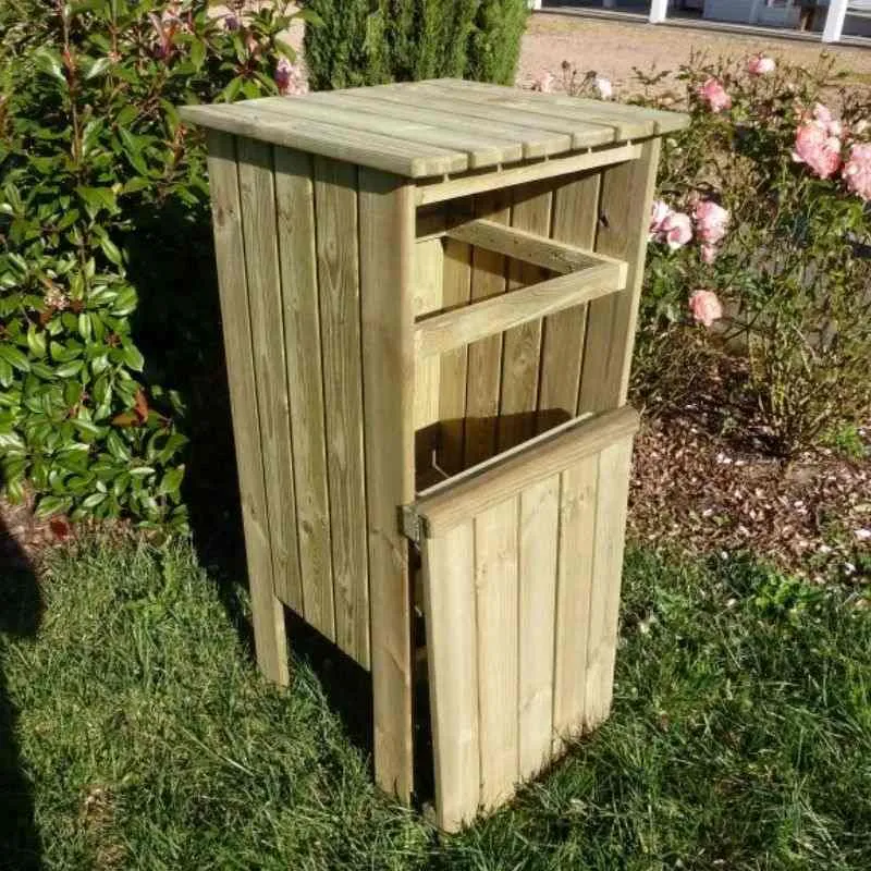 Poubelle en bois de pin traité autoclave