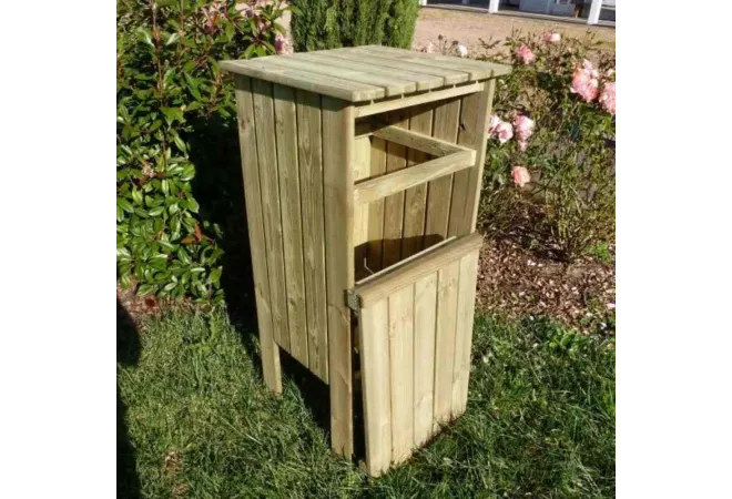 Poubelle en bois de pin traité autoclave