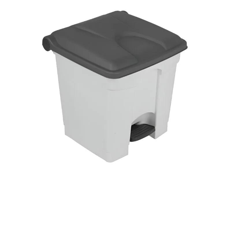 Poubelle à pédale pour le tri intérieur blanche et grise 30 L