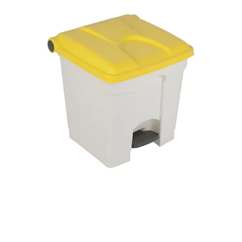 Poubelle de tri intérieur avec pédale blanche et jaune