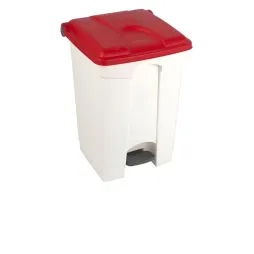 Poubelle intérieure tri sélectif 45 L base blanche et couvercle rouge