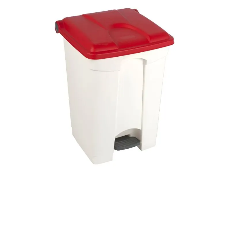 Poubelle intérieure tri sélectif 45 L base blanche et couvercle rouge