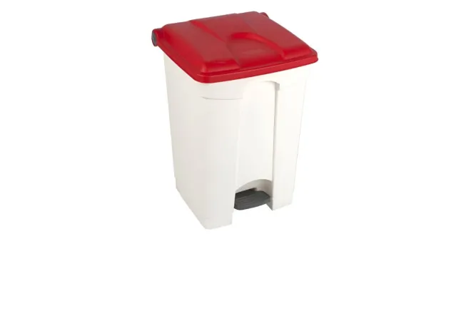 Poubelle intérieure tri sélectif 45 L base blanche et couvercle rouge