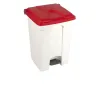 Poubelle intérieure tri sélectif 45 L base blanche et couvercle rouge