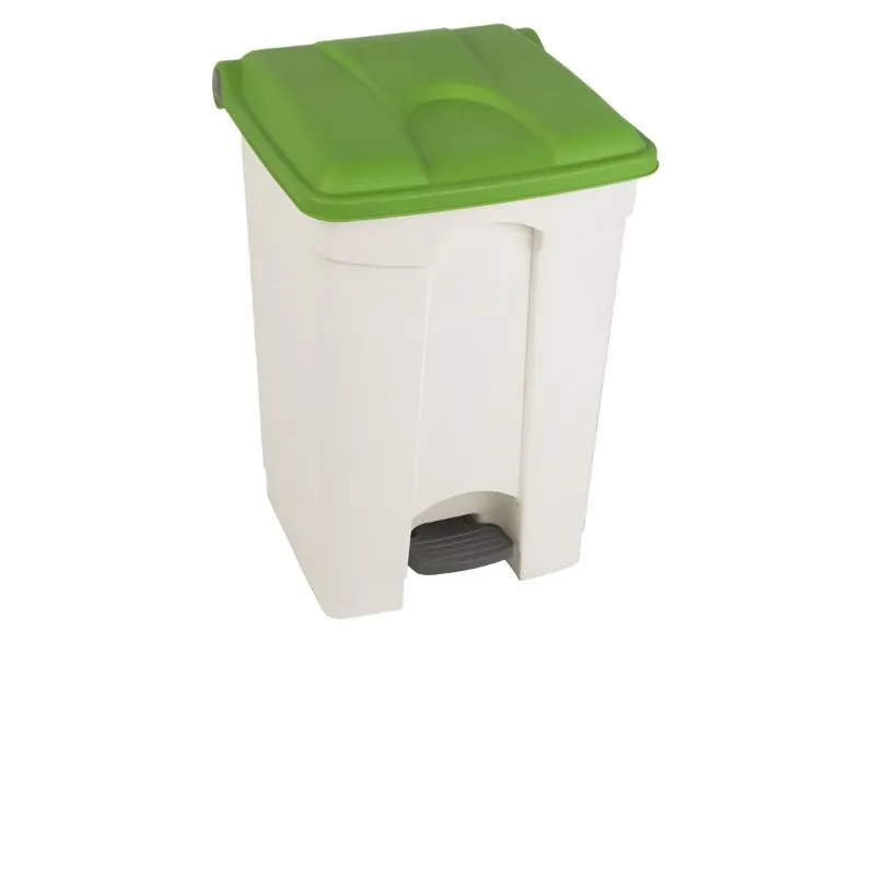 Poubelle à pédale de tri intérieur blanche et verte 45 L