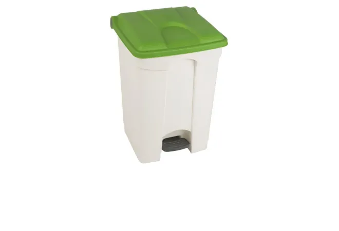 Poubelle à pédale de tri intérieur blanche et verte 45 L