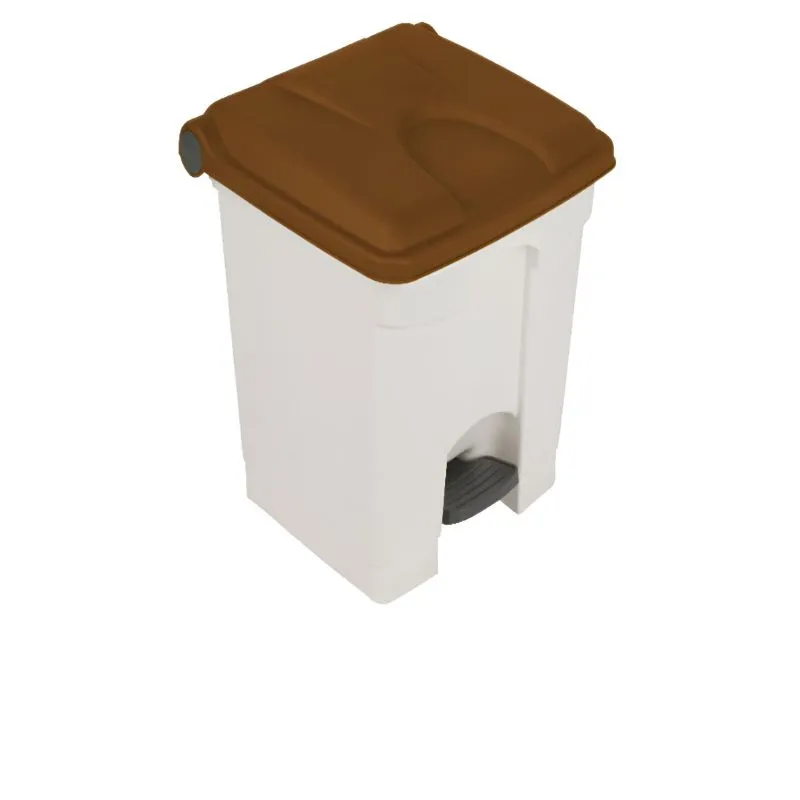 Corbeille de tri intérieur blanc/marron 45 L