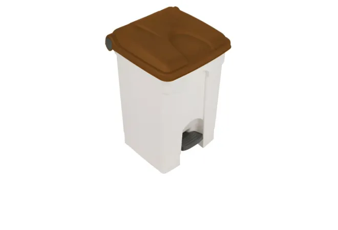Corbeille de tri intérieur blanc/marron 45 L