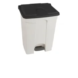 Poubelle de tri intérieur base blanche couvercle anthracite 70 L