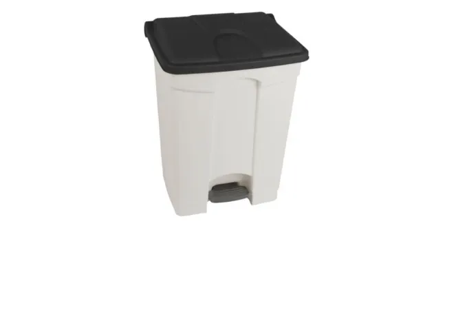 Poubelle de tri intérieur base blanche couvercle anthracite 70 L