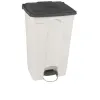 Poubelle de tri sélectif intérieur corps blanc couvercle gris de 90 L
