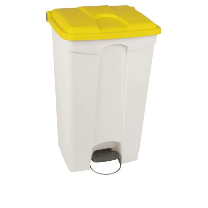 Poubelle de tri intérieur blanche/jaune de 90 L