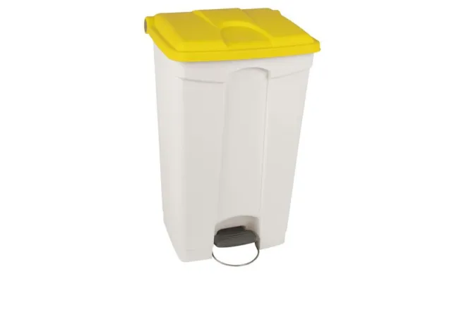 Poubelle de tri intérieur blanche/jaune de 90 L