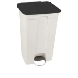 Poubelle à pédale en polypro pour tri intérieur blanche et anthracite de 90 L