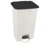 Poubelle à pédale en polypro pour tri intérieur blanche et anthracite de 90 L