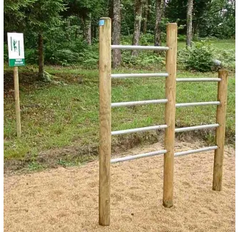 Module sportif en bois double escalade pour parcours de santé plein air