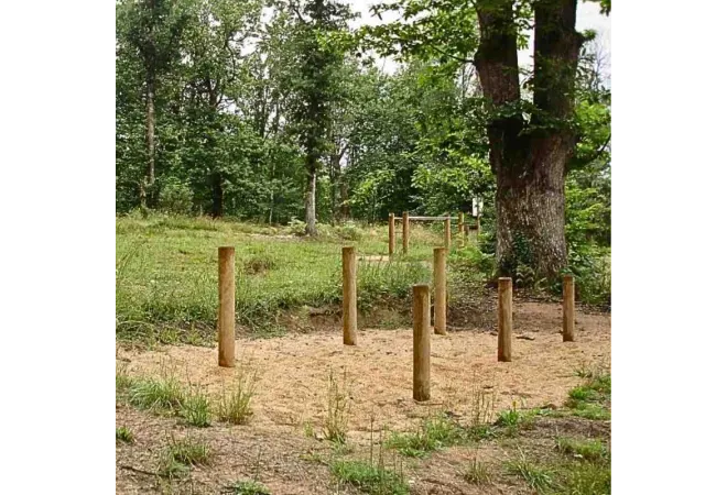 Module en bois pour parcours de santé en plein air "Saute mouton"