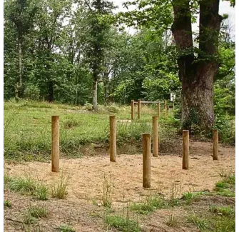 Module en bois pour parcours de santé en plein air "Saute mouton"