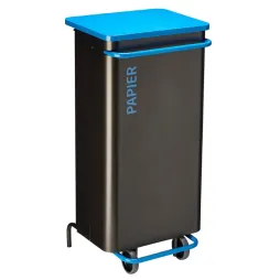 Poubelle de tri mobile anthracite et jaune - 110 L