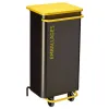 Poubelle à pédale pour le tri sélectif intérieur anthracite et jaune