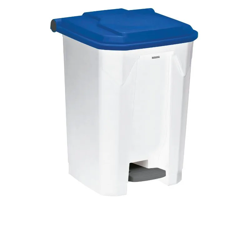 Corbeille à pédale de tri intérieur de 50 L couvercle bleu