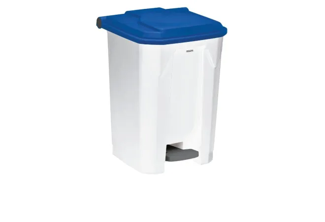 Corbeille à pédale de tri intérieur de 50 L couvercle bleu