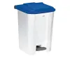 Corbeille à pédale de tri intérieur de 50 L couvercle bleu