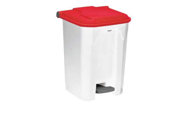 Corbeille de tri intérieur blanche et couvercle rouge