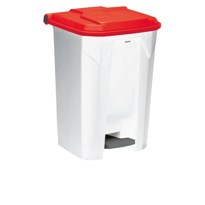 Poubelle intérieure de tri blanc/rouge de 80 L