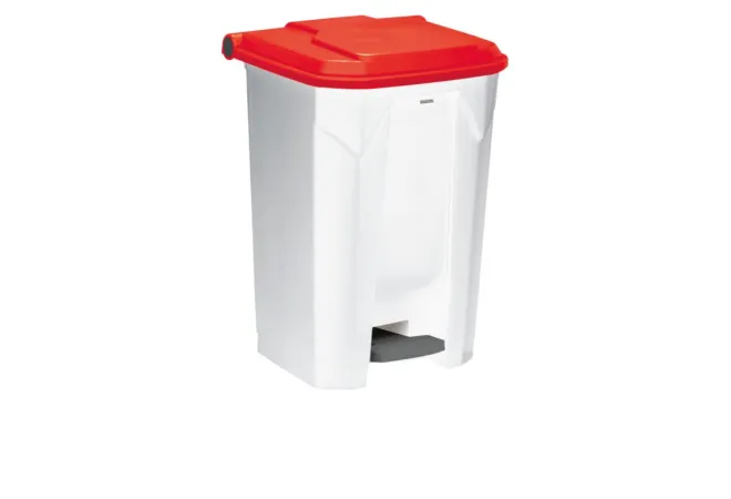 Poubelle intérieure de tri blanc/rouge de 80 L