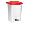 Poubelle intérieure de tri blanc/rouge de 80 L