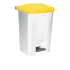 Poubelle intérieure tri corps blanc et couvercle jaune