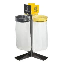 Supports sacs-poubelles tri sélectif sans couvercles 3 X 110 L
