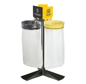 Supports sacs-poubelles tri sélectif sans couvercles 3 X 110 L