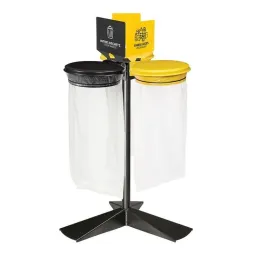 Kit de 3 supports de sacs de tri sélectif de 100 L avec couvercles