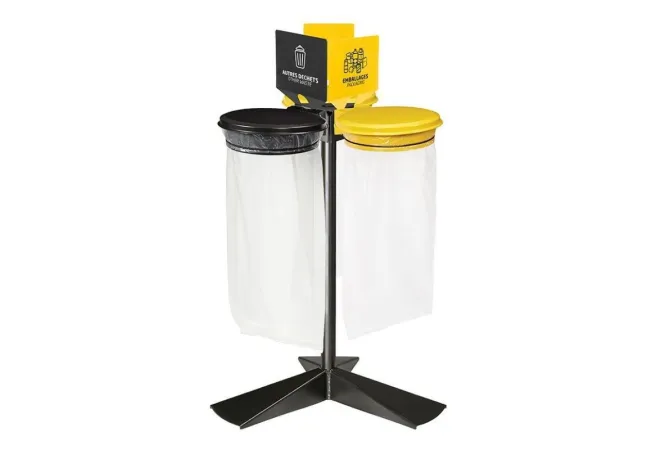 Kit de 3 supports de sacs de tri sélectif de 100 L avec couvercles