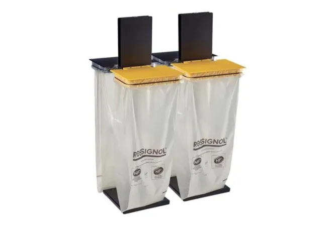 Poubelle vigipirate support sacs rectangle 4 X 110 L