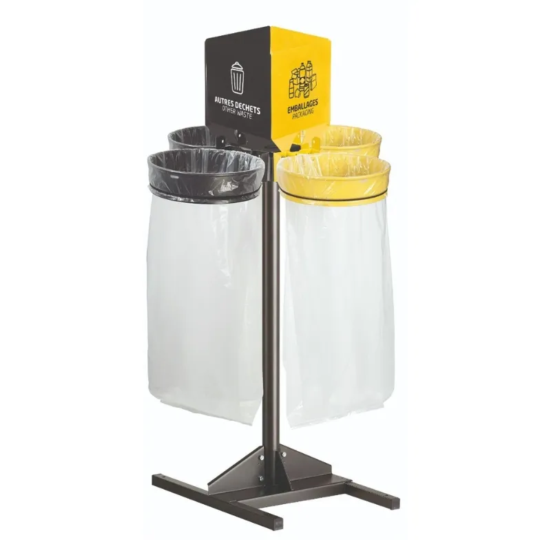 Support 4 sacs-poubelles ronds de 110 L Vigipirate sans couvercle