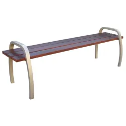 Banquette de ville piètement acier et assise en bois