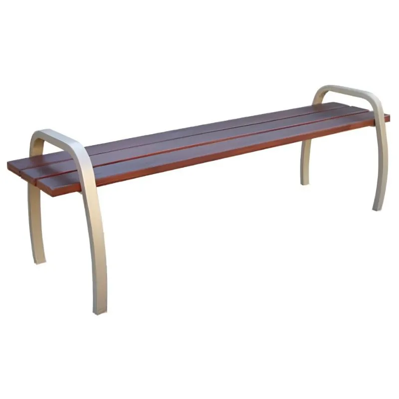 Banquette de ville piètement acier et assise en bois