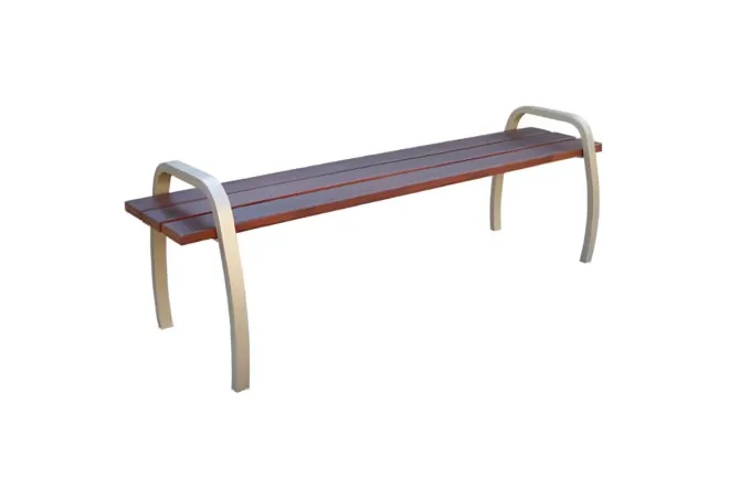 Banquette de ville piètement acier et assise en bois