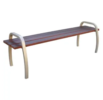 Banquette de ville piètement acier et assise en bois