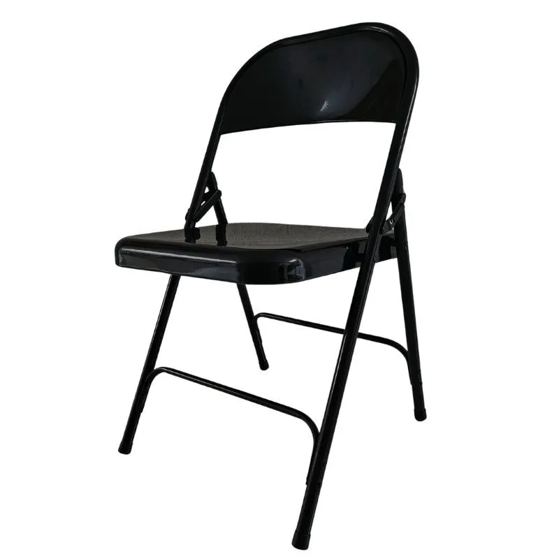 Chaise pliante en métal noir